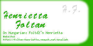 henrietta foltan business card